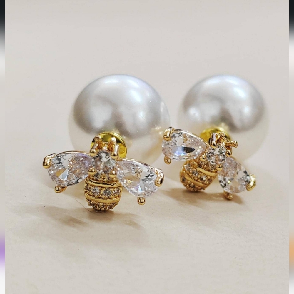 Kate Spade Limited Edition Earrings Bee With Pearl - Picture 2 of 4